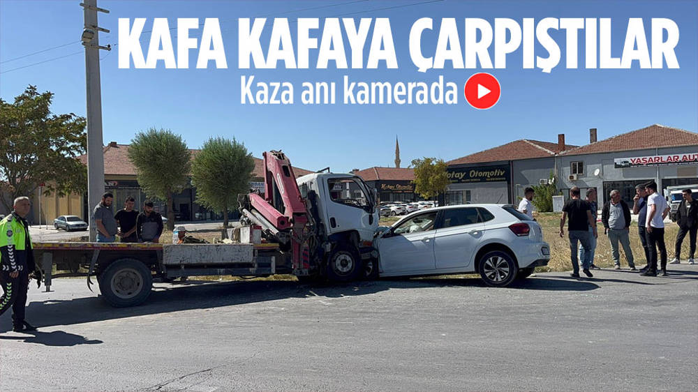 Vinç ile otomobil kafa kafaya çarpıştı Ankara Masası