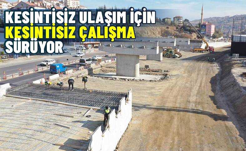 Hasköy Köprülü kavşağı büyük bir hızla devam ediyor