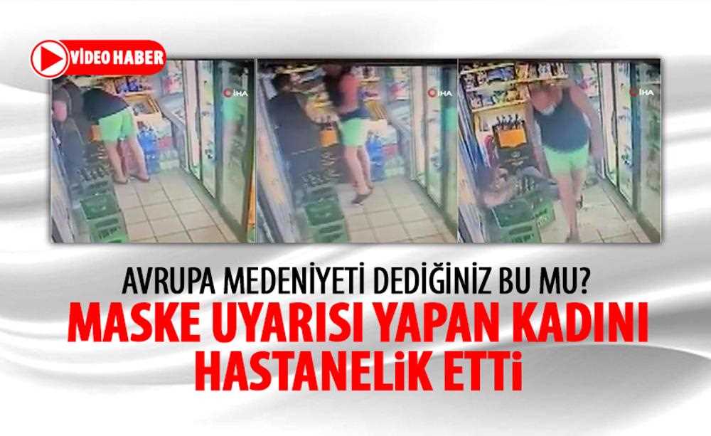 Maske takmadığı için kendisini uyaran kadın çalışana yumruk attı