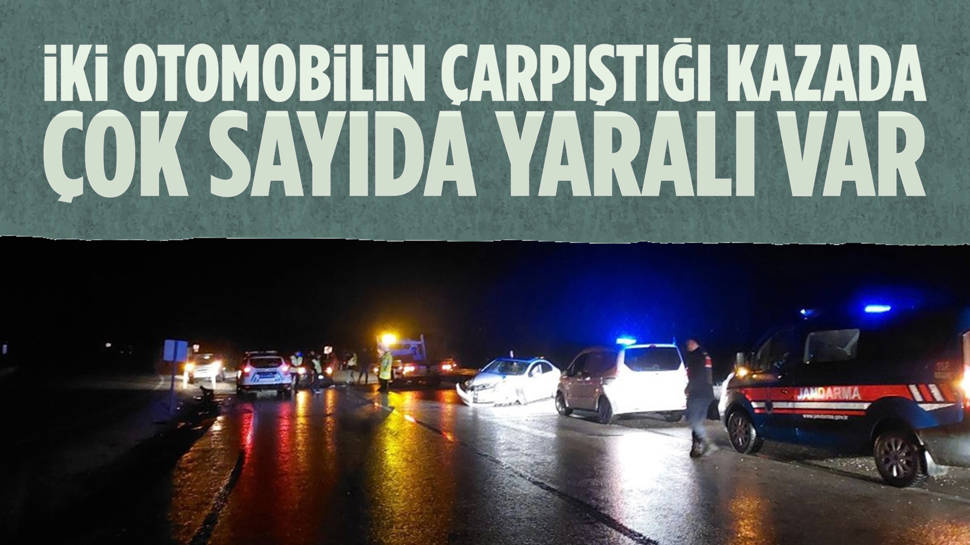 Çorum'da iki otomobilin çarpışması sonucu 6 kişi yaralandı