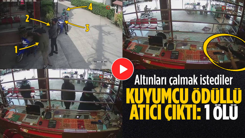 Kuyumcu, hırsızları silahıyla böyle püskürttü