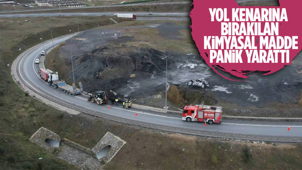 Yol kenarına bırakılan kimyasal madde panik yarattı 