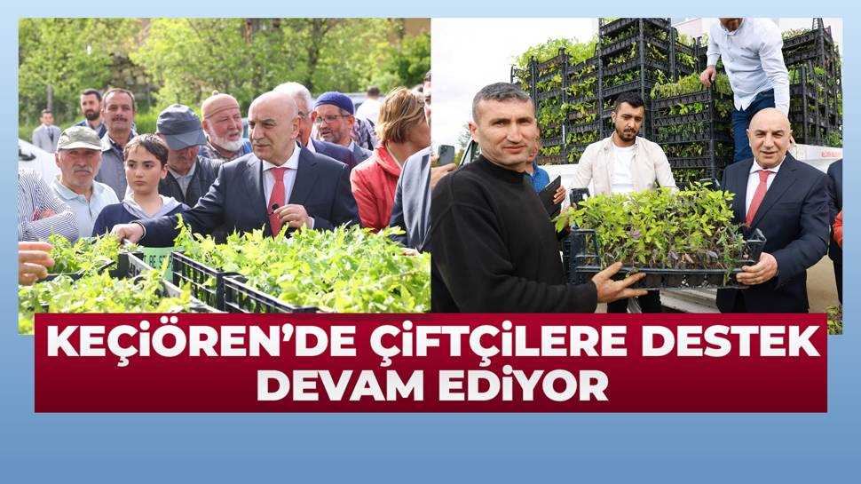 Keçiören Belediyesi 4 köyde ücretsiz fide dağıttı