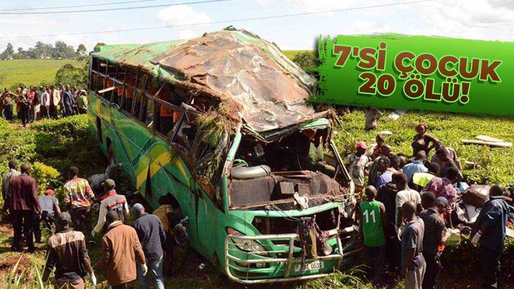 Uganda’da otobüs devrildi!