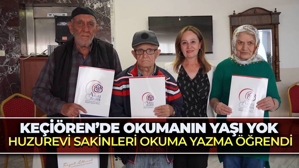 Huzurevi sakinleri okuma yazma eğitimlerini tamamladı 