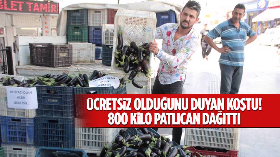 Antalya'da bir çiftçi yetiştirdiği patlıcanları ücretsiz dağıttı