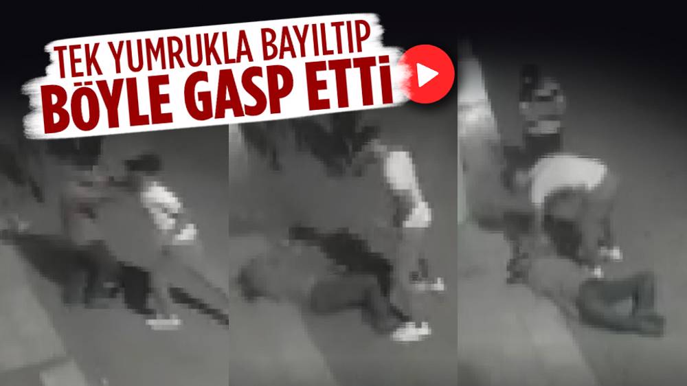 Tek yumruk darbesiyle bayıltıp gasp etti