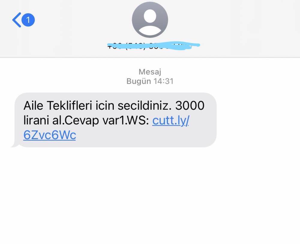 Siber dolandırıcılar SMS üzerinden iş başında 