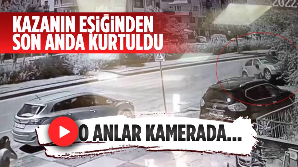 Ankara'da bir otomobil park halindeki araca çarptı! Bir kişi faciadan kıl payı kurtuldu! 