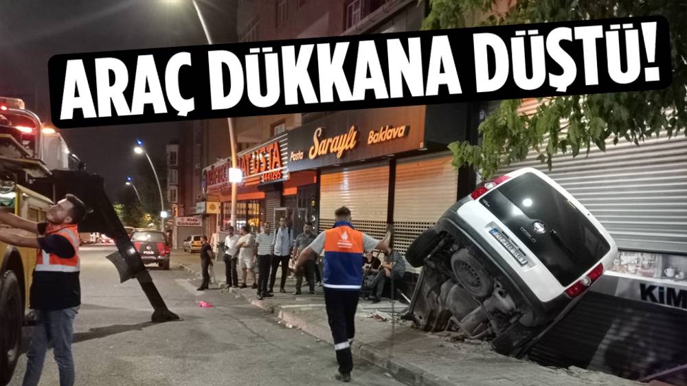 Hafif ticari araç, dükkâna düştü!