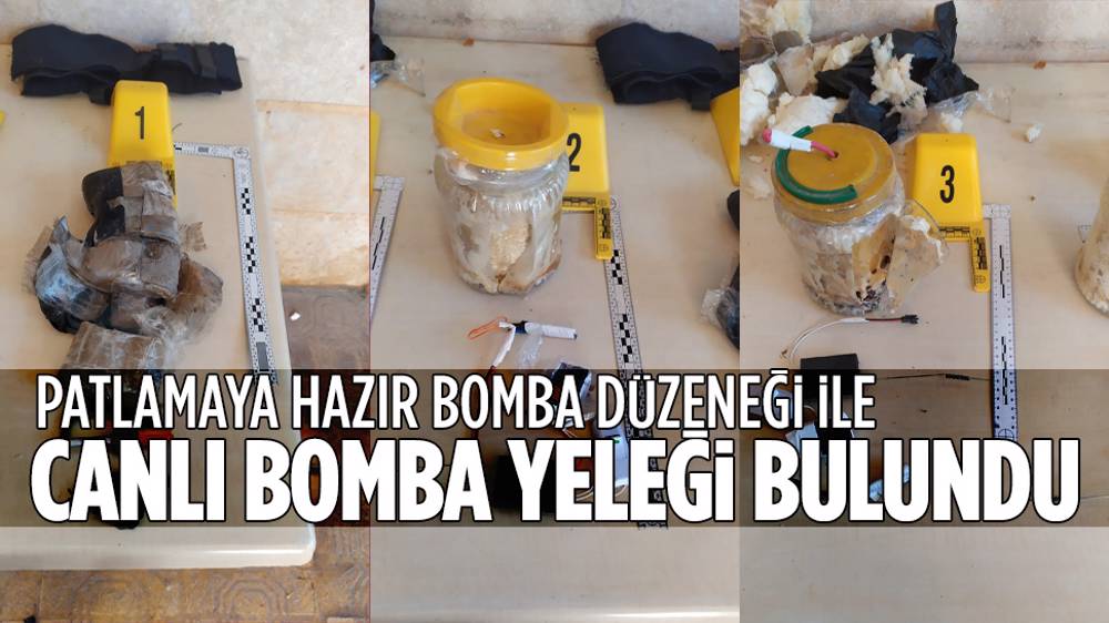 Bombalı düzenek ve canlı bomba yeleği ele geçirildi