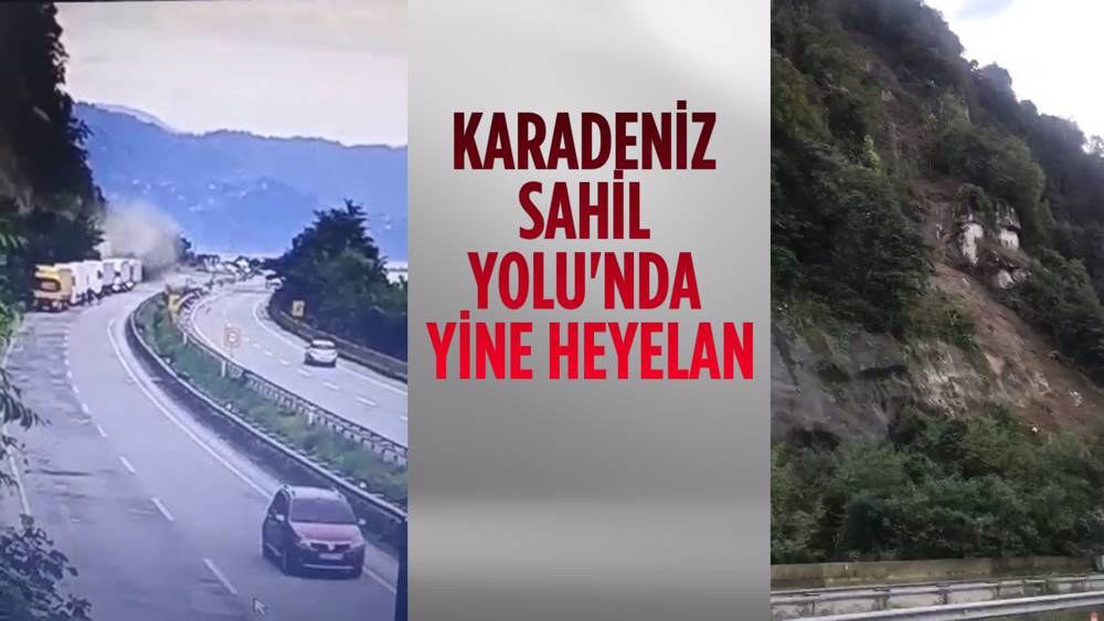 Karadeniz Sahil Yolu'nda heyelan