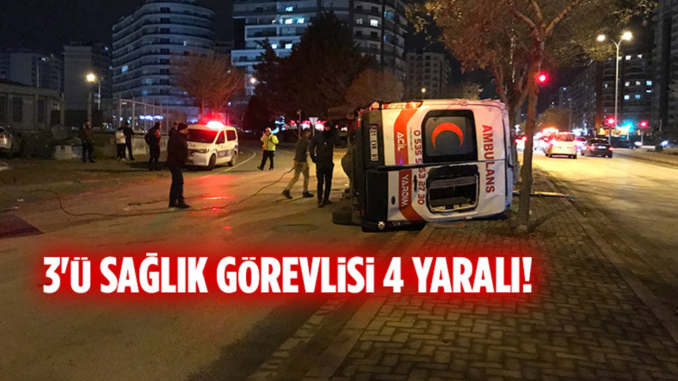 Ambulans ile otomobil çarpıştı! 