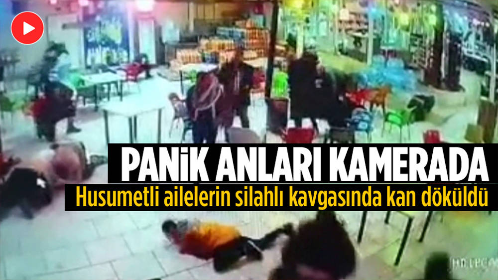 Husumetli ailelerin silahlı kavgası kamerada