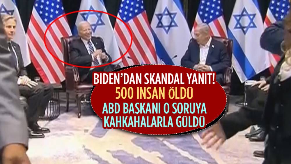 ABD Başkanı Biden ''Hastane saldırısından kim sorumlu?'' sorusuna kahkahayla karşılık verdi