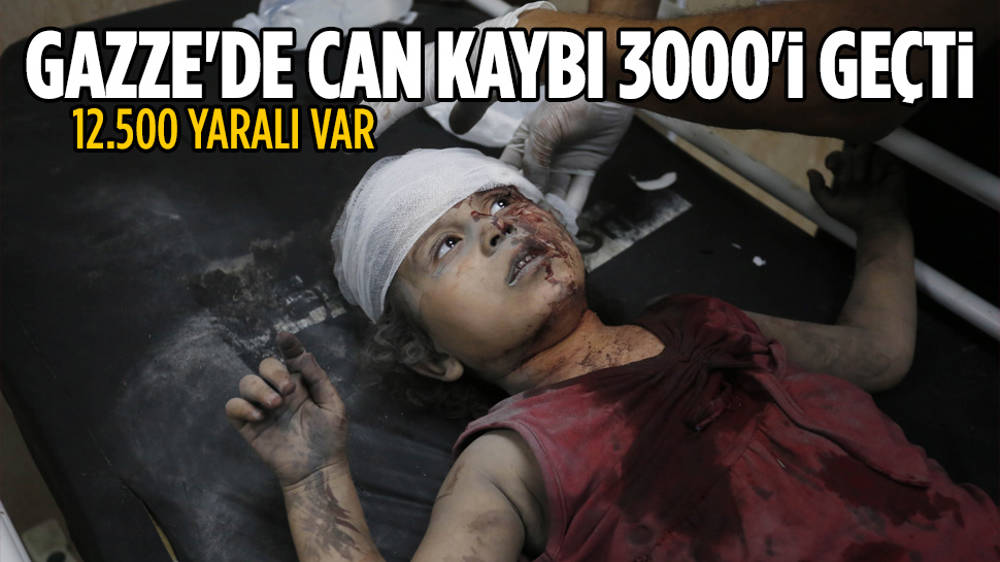 Gazze’de can kaybı 3000’e yükseldi