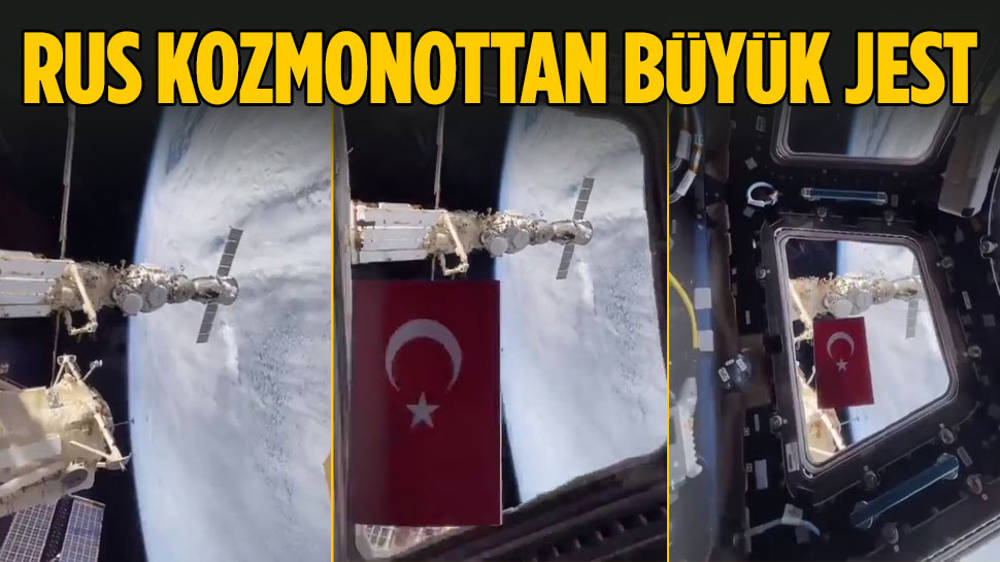 Rus kozmonot, uzayda Türk bayrağı açtı