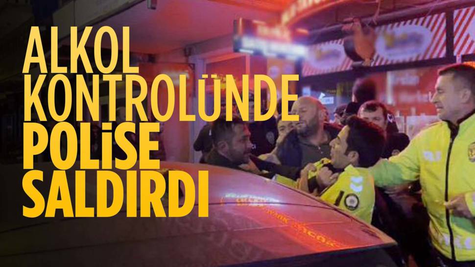 Alkolmetreye üflemeyi reddeden sürücünün polise saldırı kaydedildi