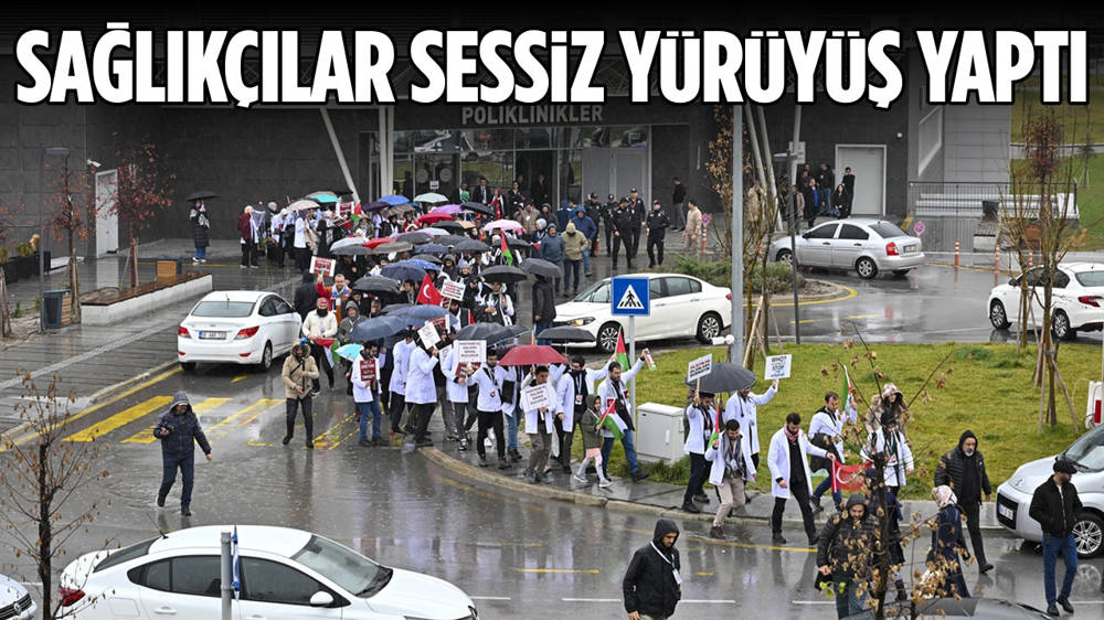 Ankara’da sağlık çalışanları Gazze için “sessiz yürüyüş” yaptı