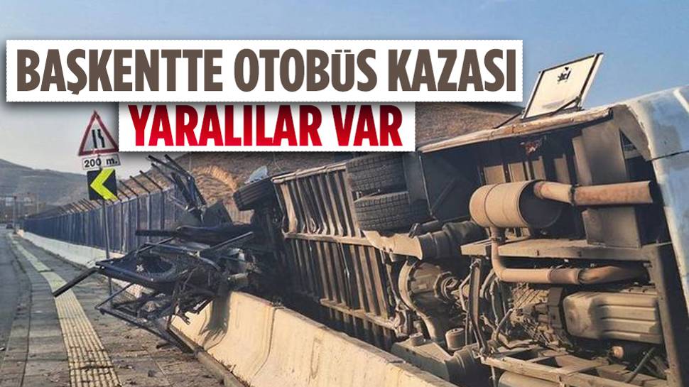 Ankara'da servis otobüsü devrildi