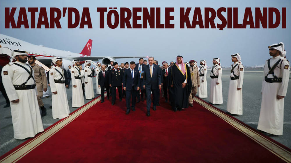 Cumhurbaşkanı Erdoğan Katar'da resmi törenle karşılandı