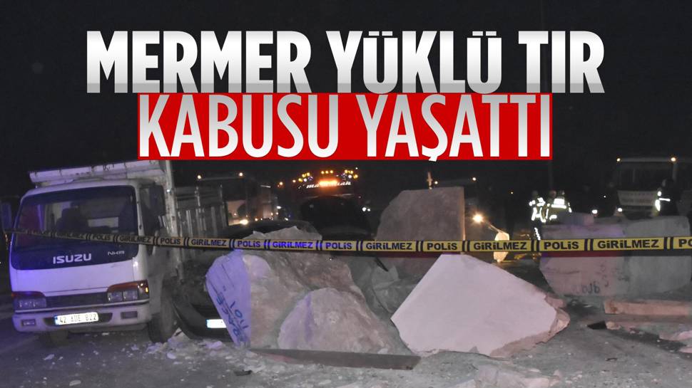 Mermer yüklü TIR kabusu yaşattı... 5 yaralı...