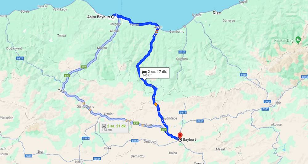 Trabzon Bayburt arası kaç km? Bayburt Trabzon arası kaç saat?