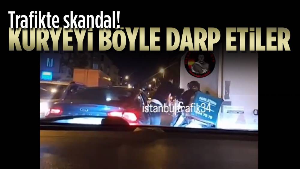 İstanbul’da yolunda giden kuryeyi darp ettiler