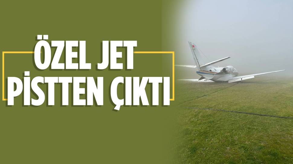 Diyarbakır Havalimanı'nda özel jet pistten çıktı