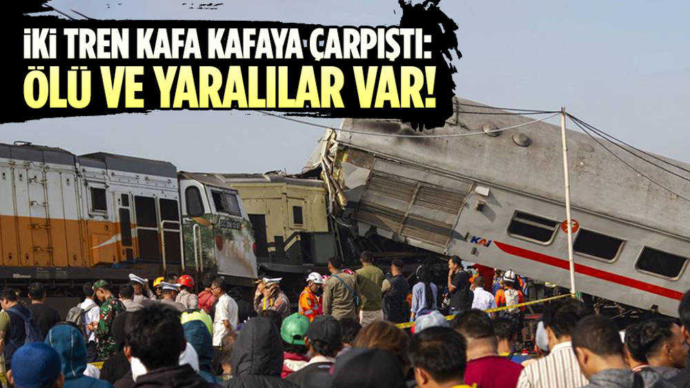 Endonezya'da korkunç kaza: İki yolcu treni kafa kafaya çarpıştı!