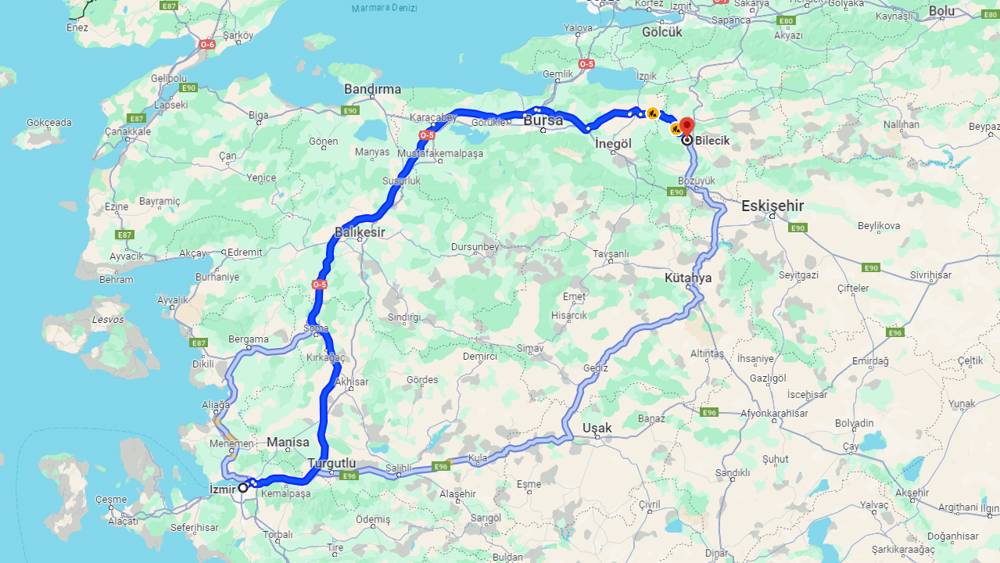 İzmir Bilecik arası kaç km? Bilecik İzmir arası kaç saat?   
