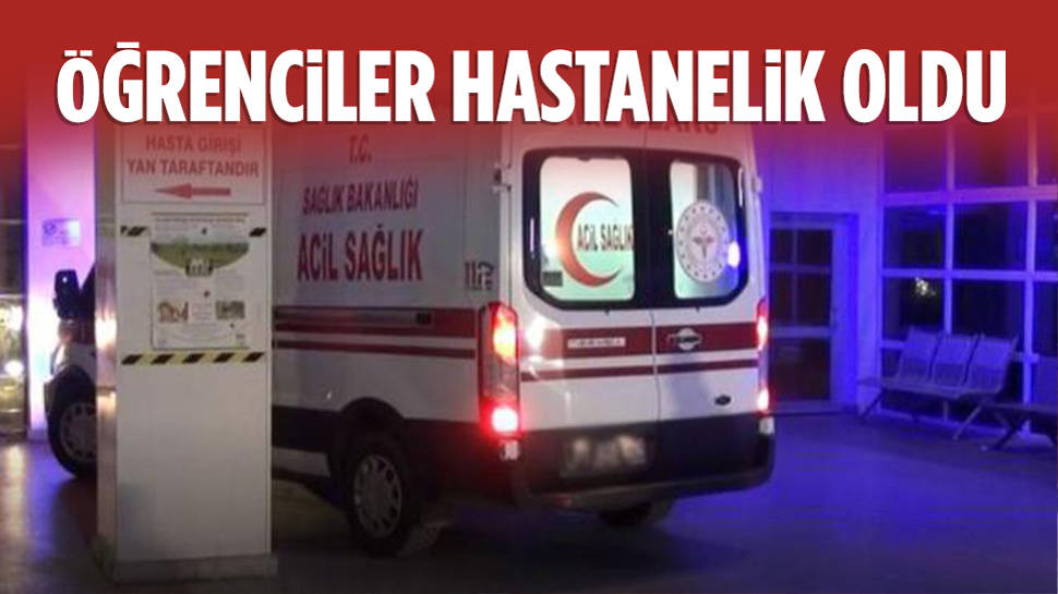 100 öğrenci gıda zehirlenmesi şüphesiyle hastaneye kaldırıldı