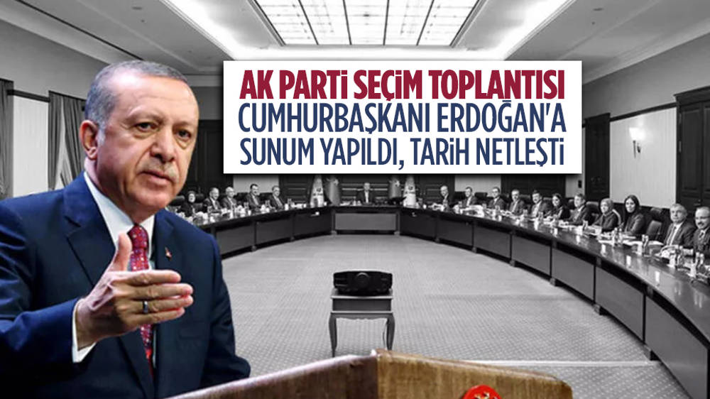 AK Partili kurmaylardan Cumhurbaşkanı Erdoğan'a seçim sunumu