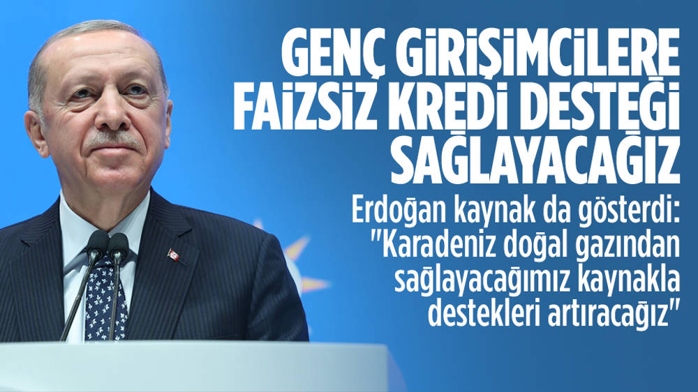 Erdoğan: Genç girişimcilere faizsiz kredi desteği sağlayacağız