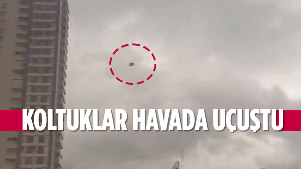 Ankara'da fırtına koltuğu uçurdu 