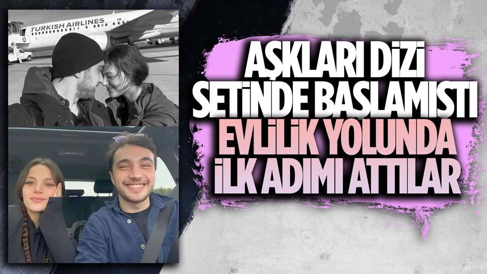 Dizi setinde aşk yaşamaya başlayan Leyla Tanlar ile Burak Dakak nişanlandı!