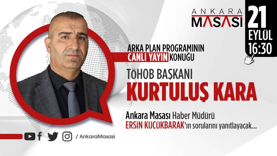 TÖHOB Başkanı Kurtuluş Kara Ankara Masası'na konuk oluyor  