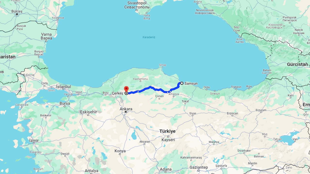 Samsun Çerkeş arası kaç km? Çerkeş Samsun arası kaç saat?