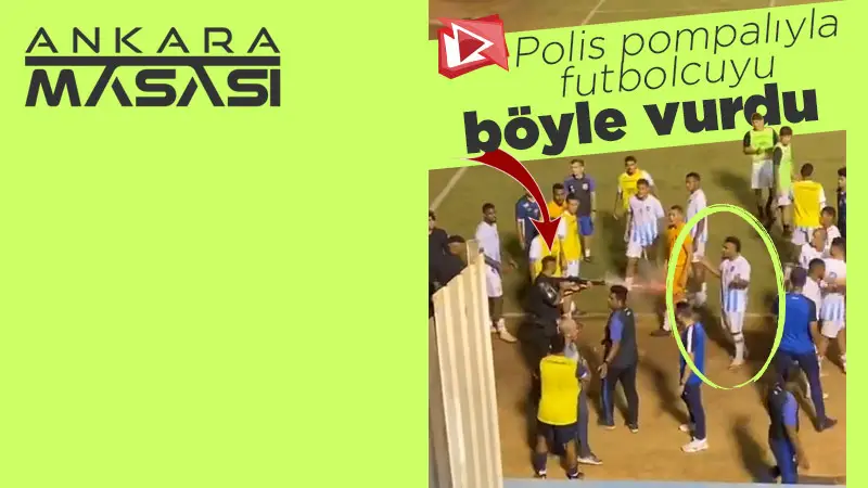 Maç esnasında polis sahadaki futbolcuyu vurdu