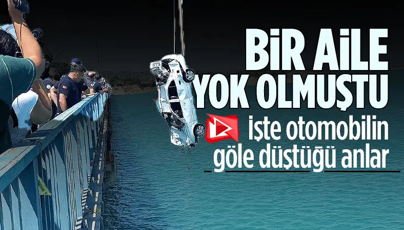 Adana’da otomobilin göle düştüğü anların görüntüsü ortaya çıktı