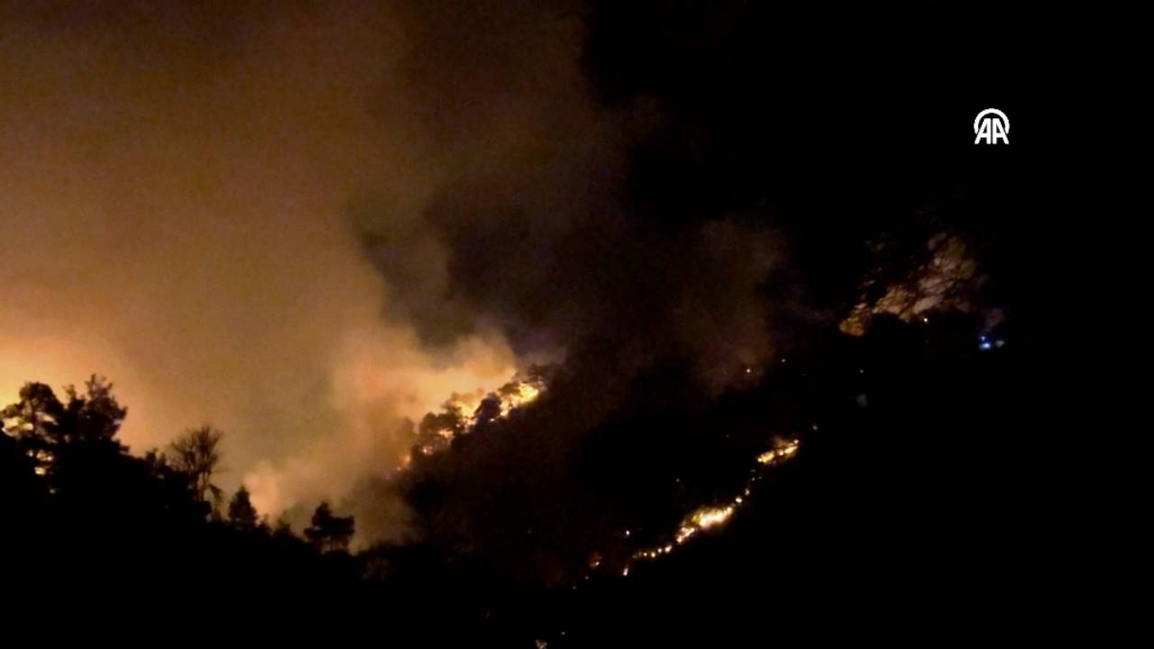 Hatay'daki orman yangınına müdahale ediliyor