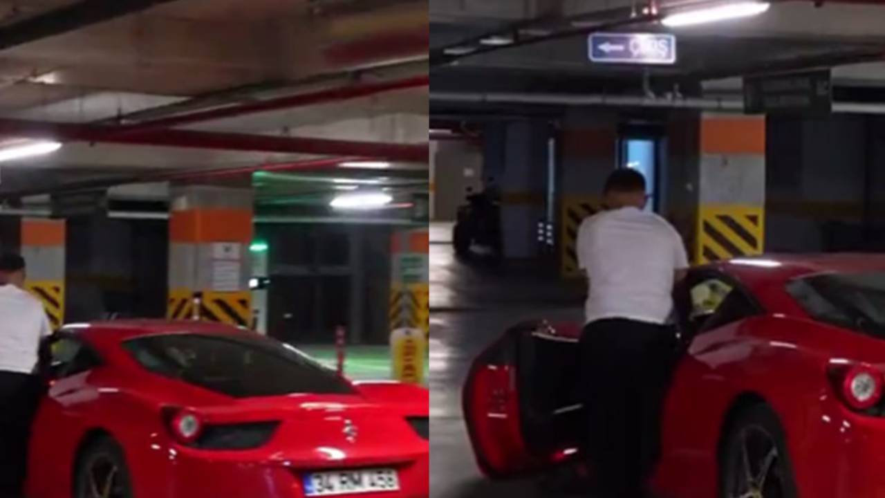 Çok ses çıkardığı için Ferrari aracını iterek otoparka çekti