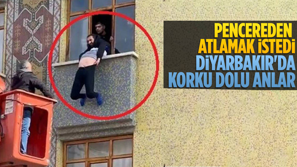 Diyarbakır’da ikinci kattan atlamak isteyen kadını son anda kurtardılar