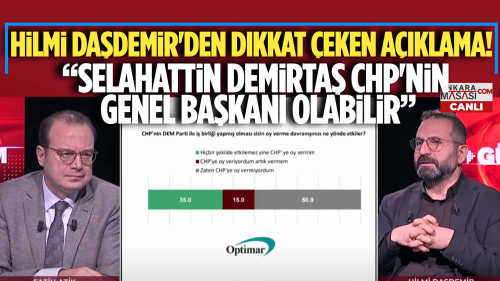 Hilmi Daşdemir'den Selahattin Demirtaş CHP'nin başına geçecek çıkışı!