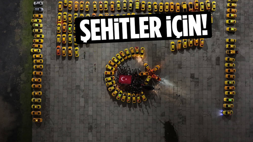 İstanbul’da taksiciler şehitler için bir araya geldi