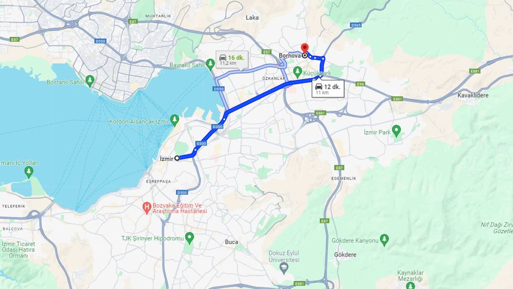 İzmir Bornova arası kaç km? Bornova İzmir arası kaç saat?