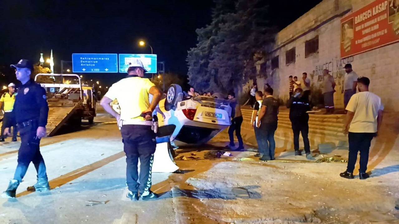 Gaziantep'te takla atan araç sürücüsü öldü