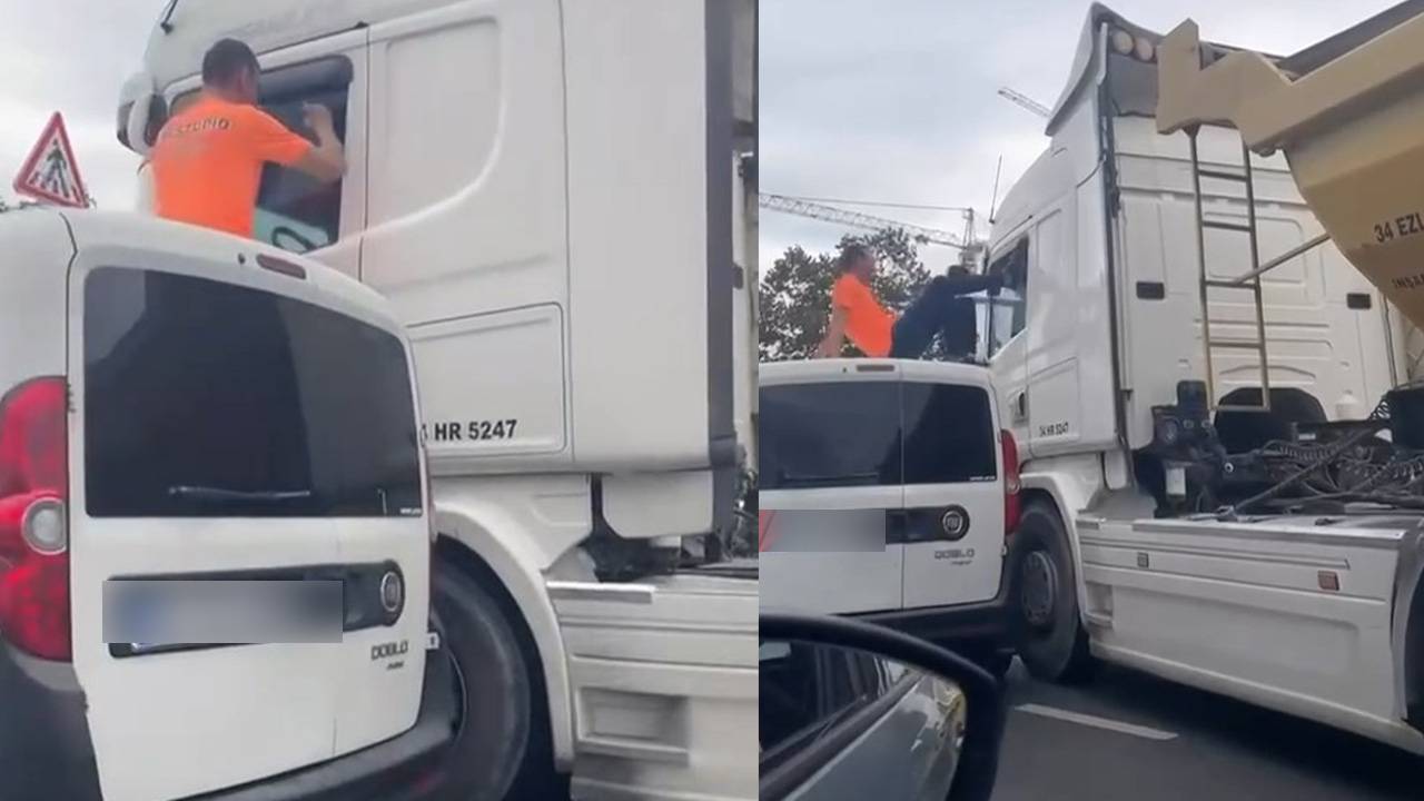 Zeytinburnu'nda yol verme kavgası kamerada