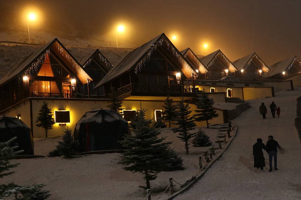 Erzurum'da kış... Beyaz örtü ile kaplandı