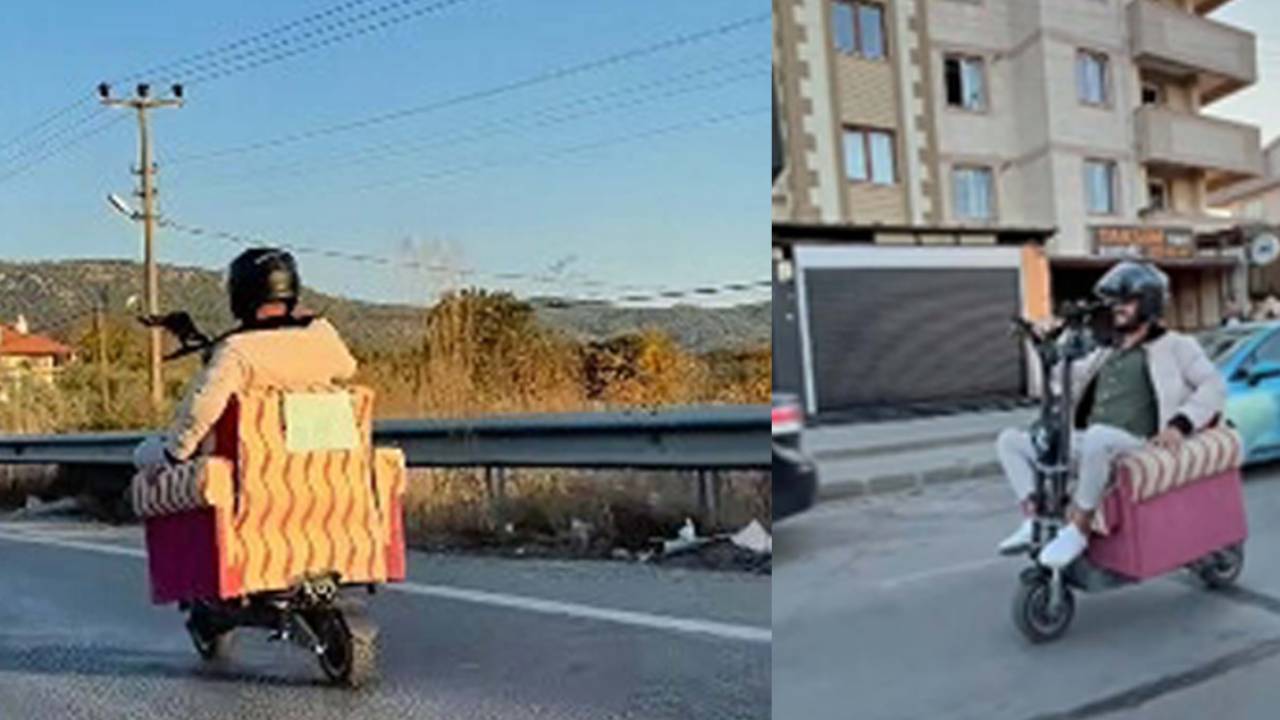 Koltuk monte ettiği skuterle trafiğe çıktı, cezadan kaçamadı!